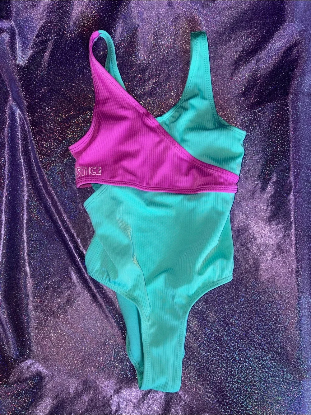 Girls Justice color block Tankini Swimsuit